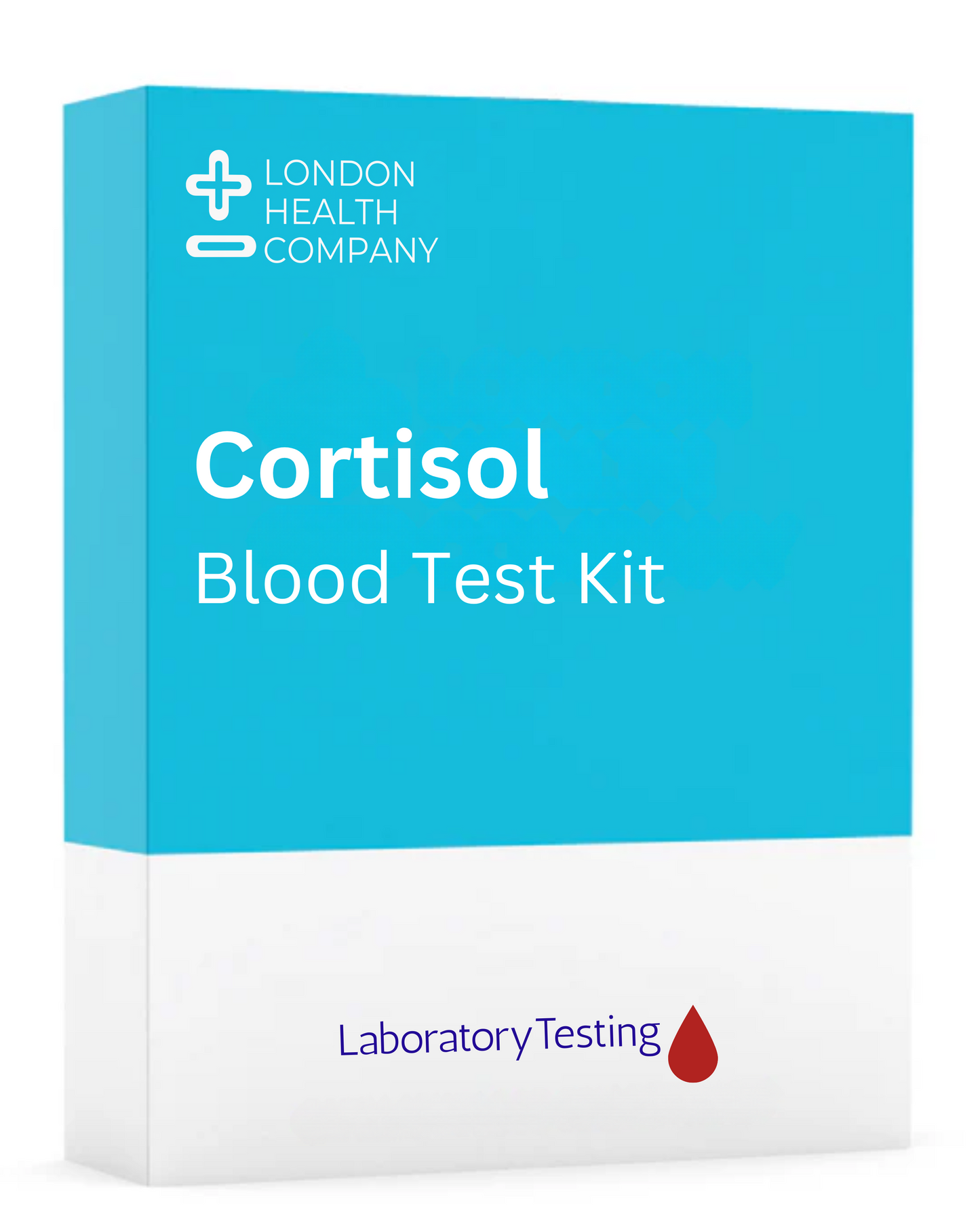 Cortisol home blood collection kit with sample tube, lancets, and return envelope for laboratory analysis