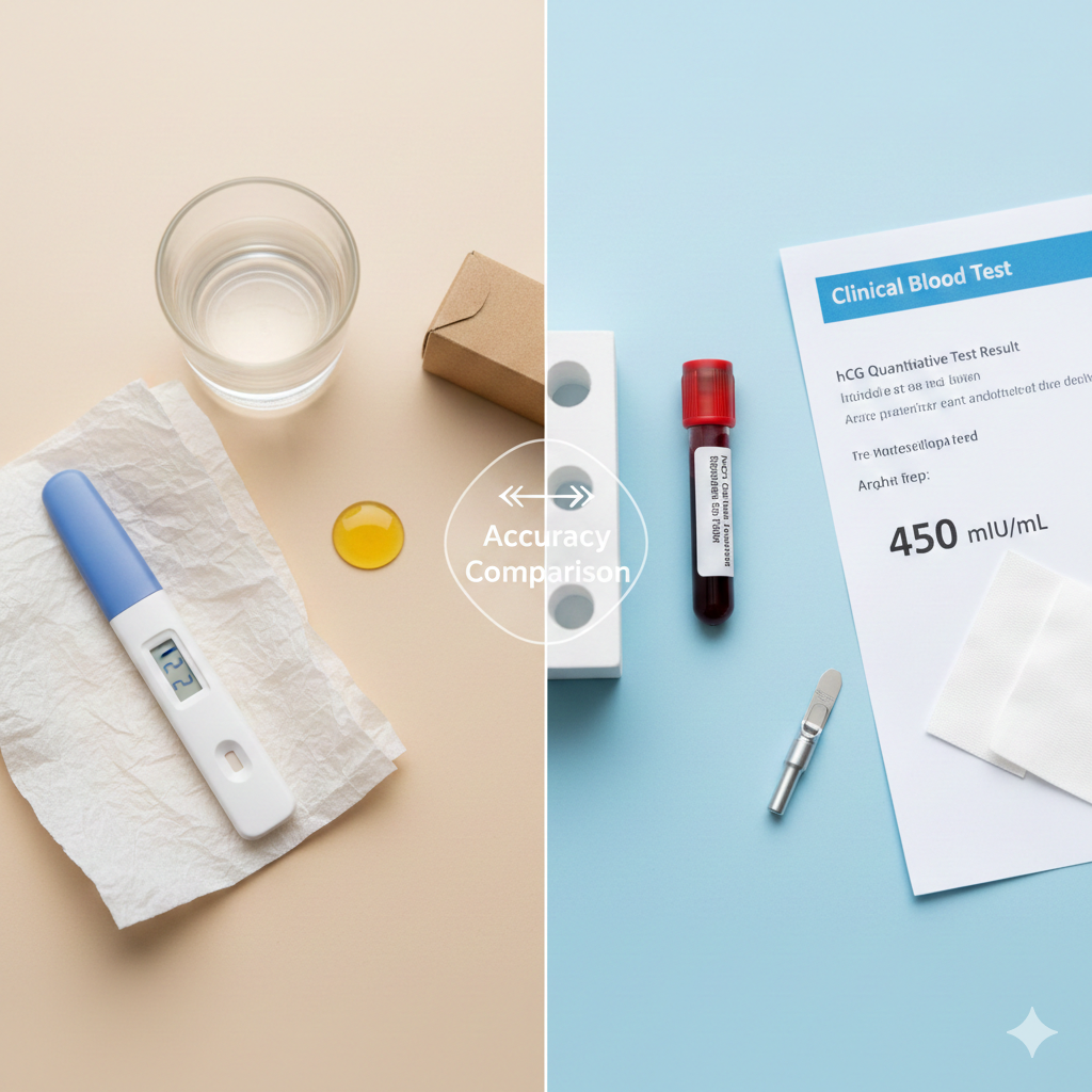 Pregnancy test, urine test vs blood test