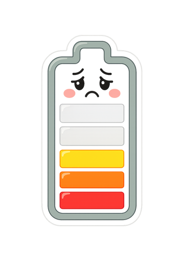 Low battery icon representing low energy or fatigue.