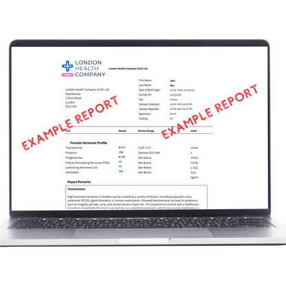 Example report which shows results and comments. 