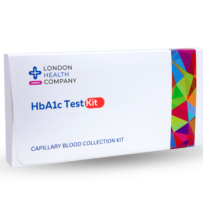 Diabetes Blood Test Kit (HbA1c). Long-Term Blood Sugar Test complete kit box