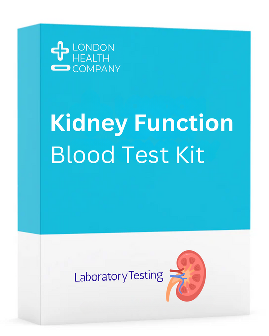 Lab analysis complete at-home blood collection kit for kidney function testing Creatinine, Urea, Uric acid, Albumin and Calcium