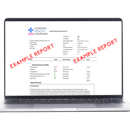 male hormone profile quantitative result report