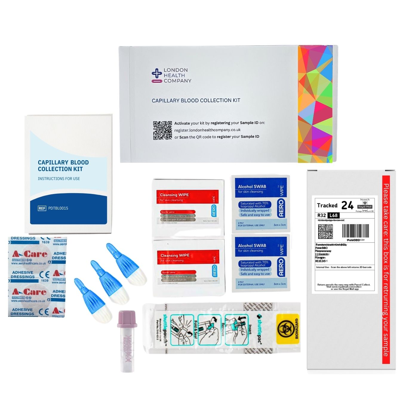 Diabetes test kit components